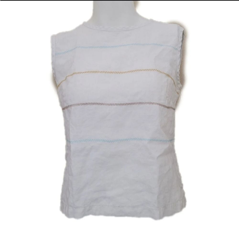 90's vintage Cross stitch leaf embroidered top